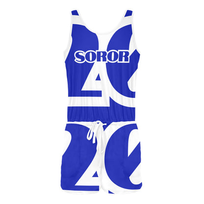 20 Jumper Soror All Over Print Vest Short Jumpsuit