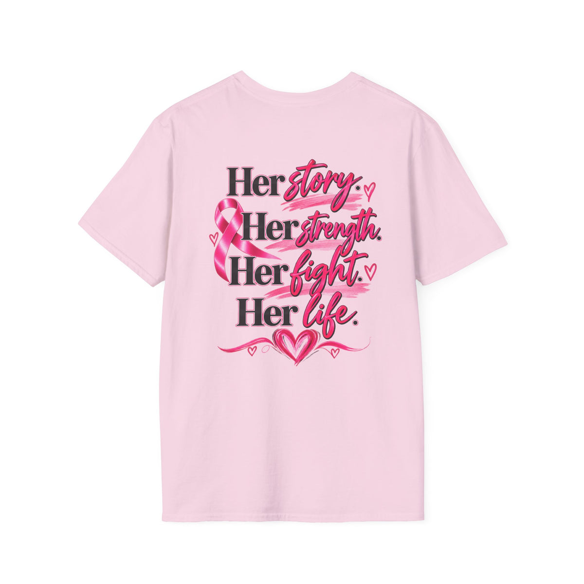 Breast Cancer Awareness T-Shirt — "Beyond the Ribbon" Her Story, Her Strength Design