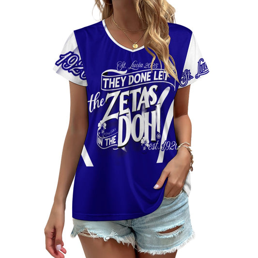 V-neck short sleeve T-shirt