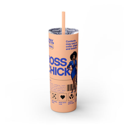 Boss Chick Skinny Tumbler with Straw, 20oz