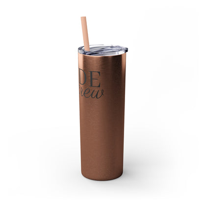 Bride Crew Skinny Tumbler with Straw, 20oz