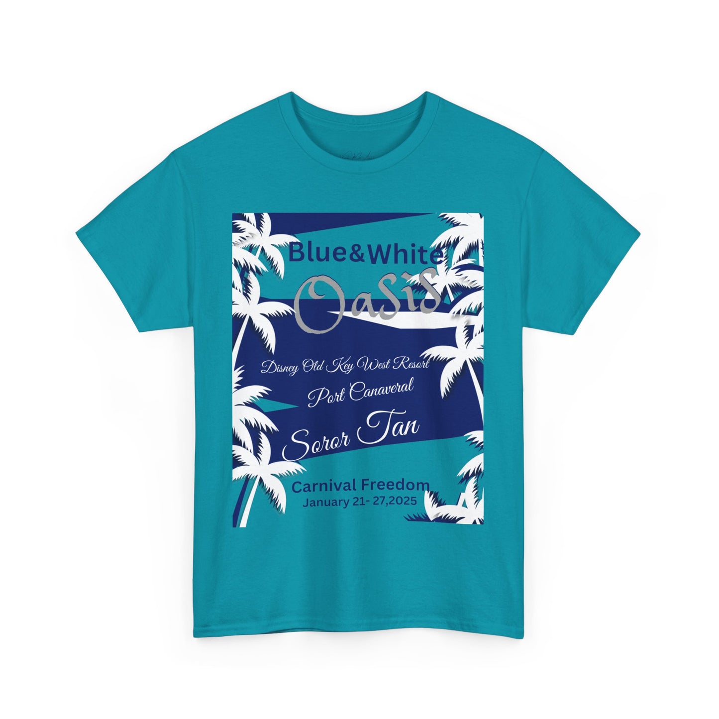 Blue Oasis Unisex Tee -  Vacation Shirt Soror Tan