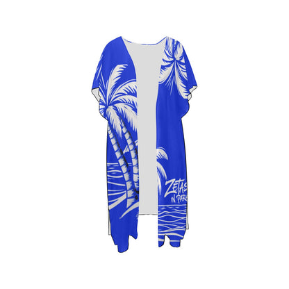 Zeta-Inspired Royal Blue & White Chiffon Cover-Up – Zeta in Paradise