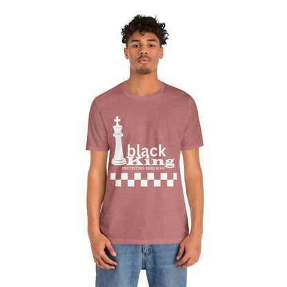 Black King Chess Tee - Unisex Jersey Short Sleeve