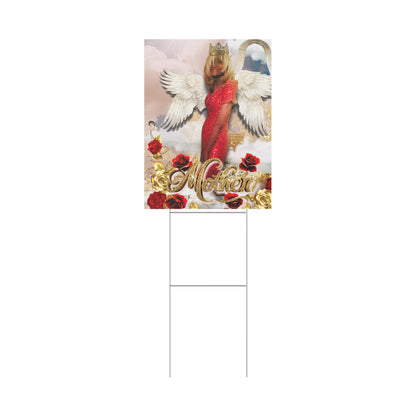 Elegant Angelic Plastic Yard Sign with Roses - Perfect for Celebrations