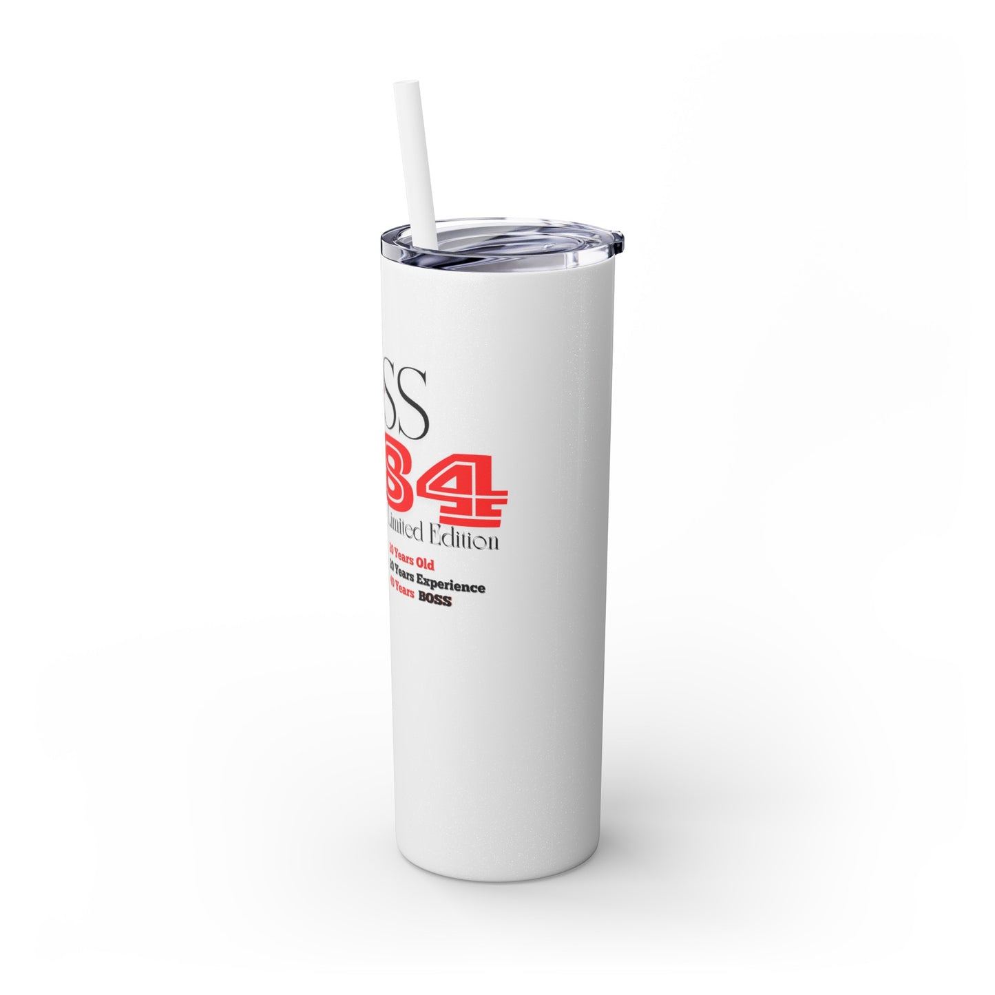 1984 Red/Black Skinny Tumbler with Straw, 20oz