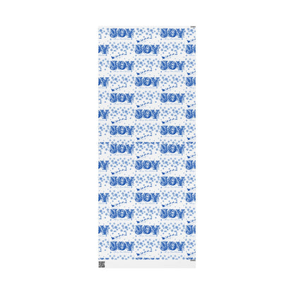 Wrapping Paper, Joy Since 1920 Zeta Inspired Christmas Gift Wrap, Royal Blue and White, Have a Merry Finer Christmas, Holiday