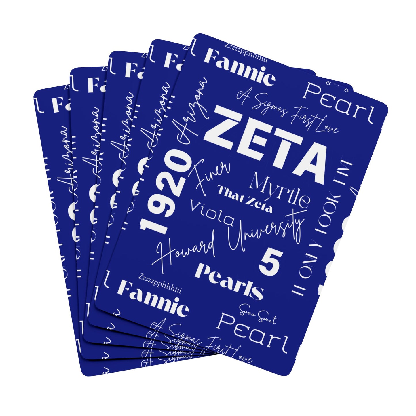 Playing Cards - Custom Zeta Deck with Royal Blue and White Design