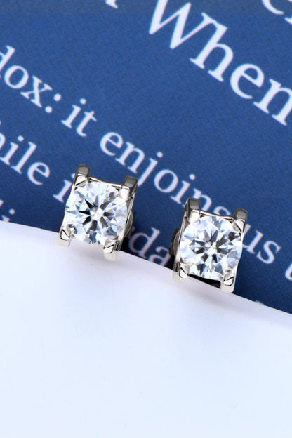 Moissanite 925 Sterling Silver Stud Earrings-VMA Specialties Boutique