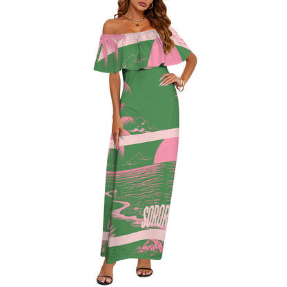 Pretty Girl Collection — IVY Elegance Off-Shoulder Ruffle Maxi Dress