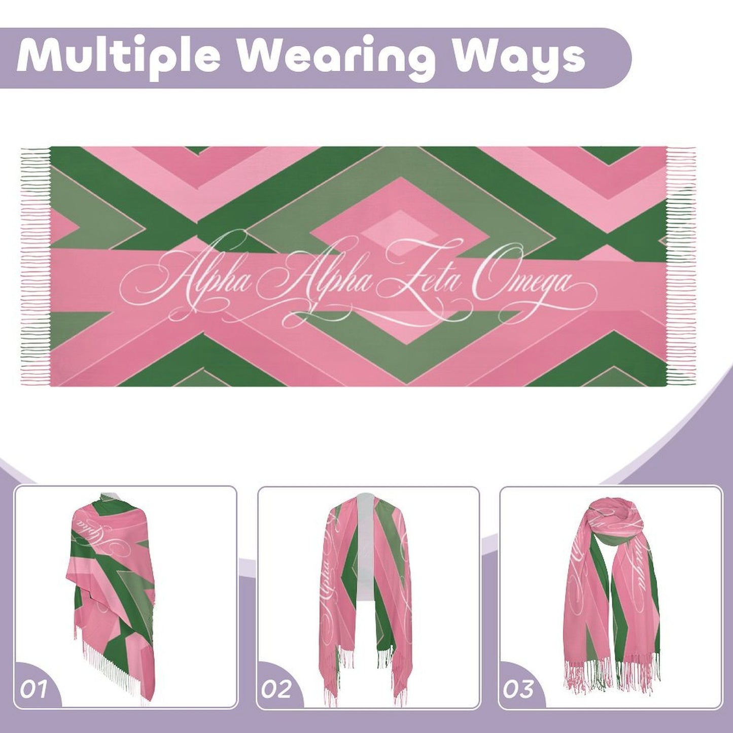 Pink Ribbon Tassel Scarf