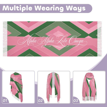Pink Ribbon Tassel Scarf