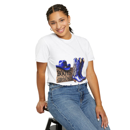 Western Cowgirl T-shirt Boots on The Ground