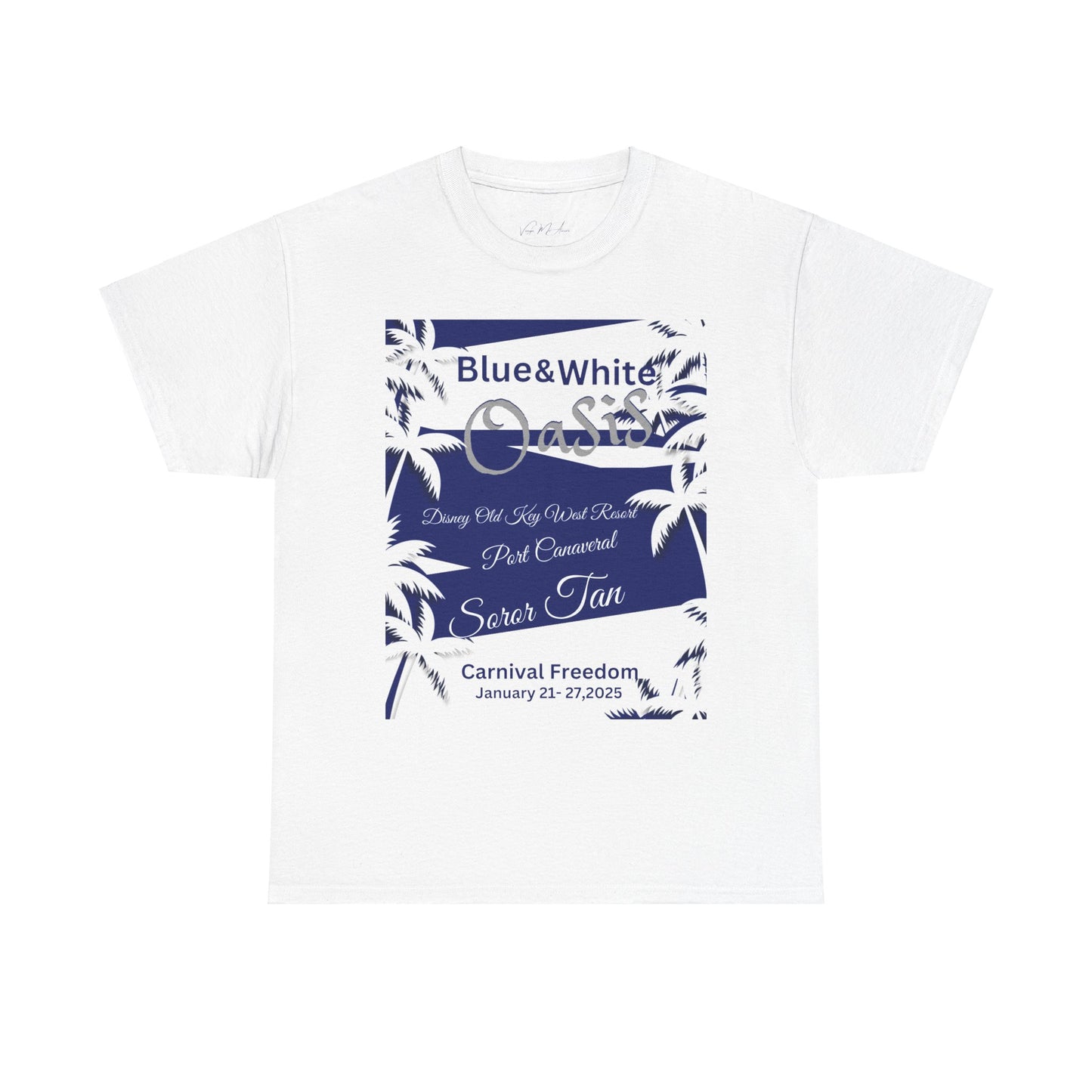 Blue Oasis Unisex Tee -  Vacation Shirt Soror Tan