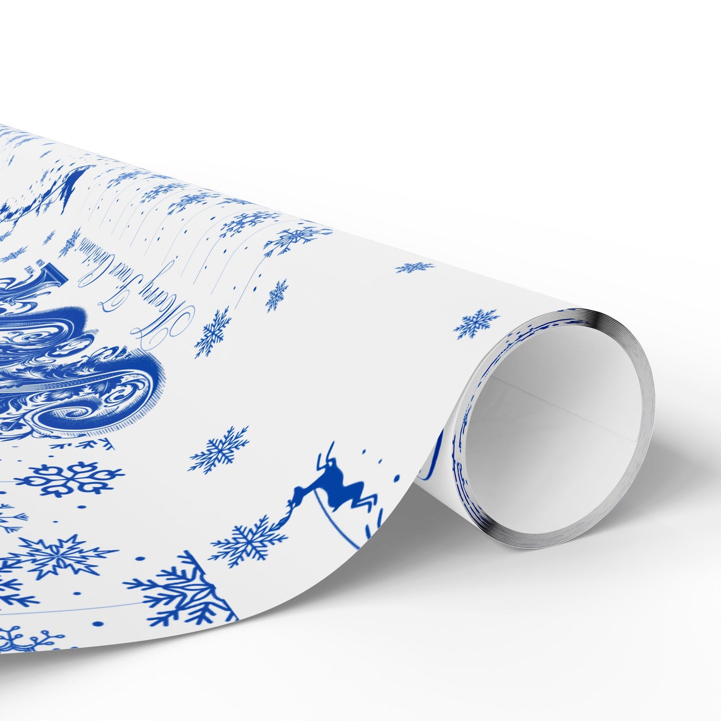 Wrapping Paper, Joy Since 1920 Zeta Inspired Christmas Gift Wrap, Royal Blue and White, Have a Merry Finer Christmas, Holiday