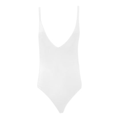 All White Swim Sexy Lacing Backless One-Piece Swimsuit