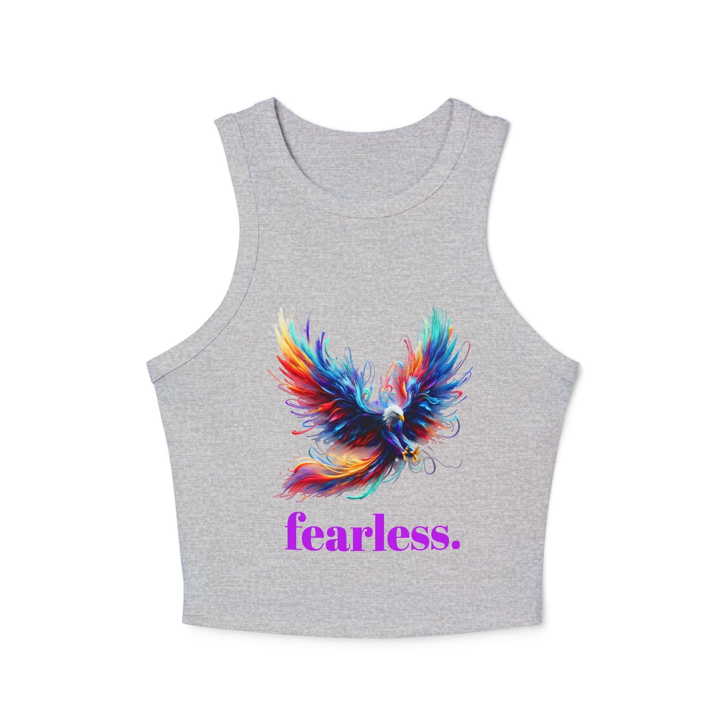 Racer Tank Top, 'fearless' Graphic Design, Edgy & Empowering Top, Casual Outings, Layering, Women's Tee, Graffiti Style