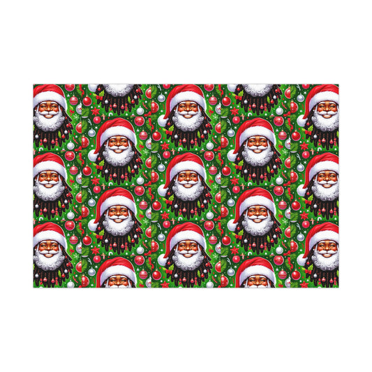 Christmas Cheer African American Wrapping Papers, Holiday Ornaments, Rosy Cheeks, Nose, Xmas Spirit Decor, Party