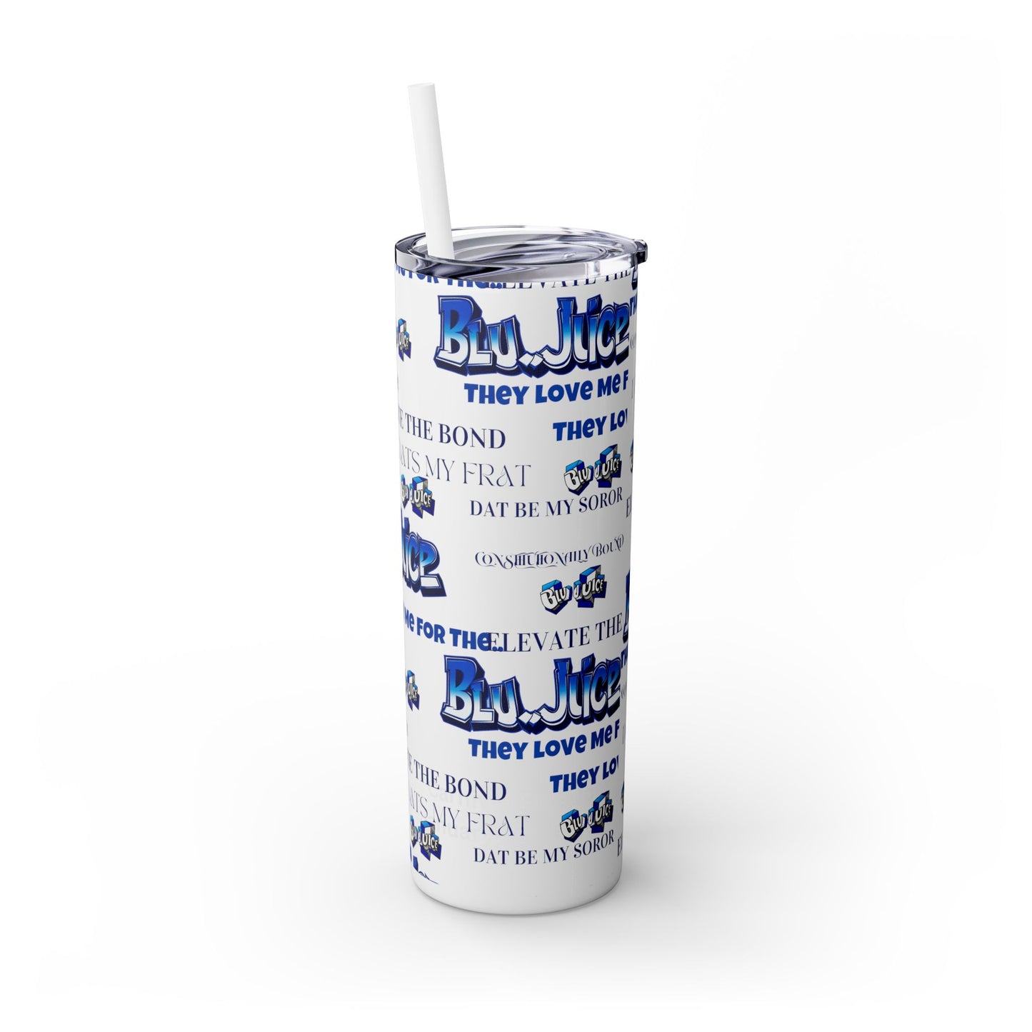 20oz Skinny Tumbler with Straw - Fraternity and Sorority Theme - BluJuice Design