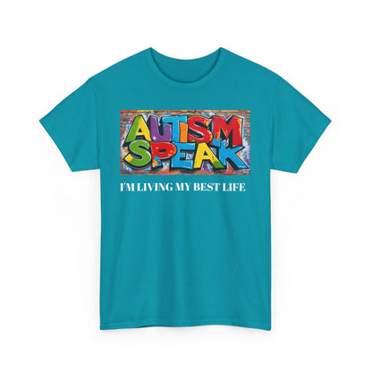 Graffiti Style Tee Shirt with 'AUTISM SPEAK' Design