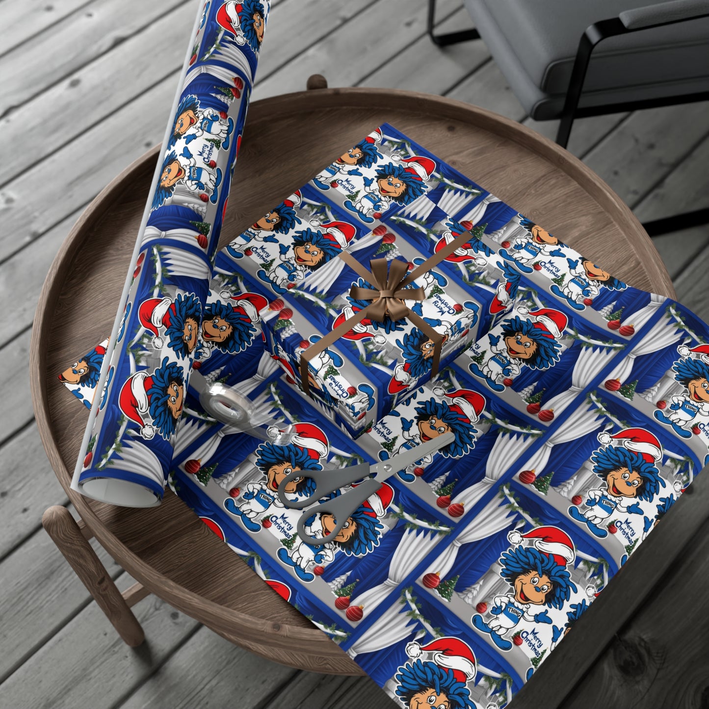 Wrapping Paper, Christmas Gift Wrap Papers with Sailor Santa Design, Nautical Holiday Decor, Festive Table Setting, DIY Gift