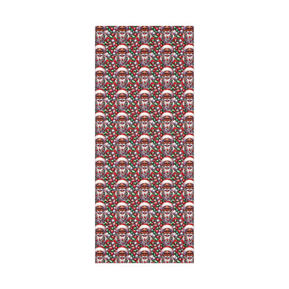 Christmas Cheer Wrapping Papers, Festive African American Santa Gift Wrap, HoliRosy Cheeks, Nose, Xmas Spirit Decor, P