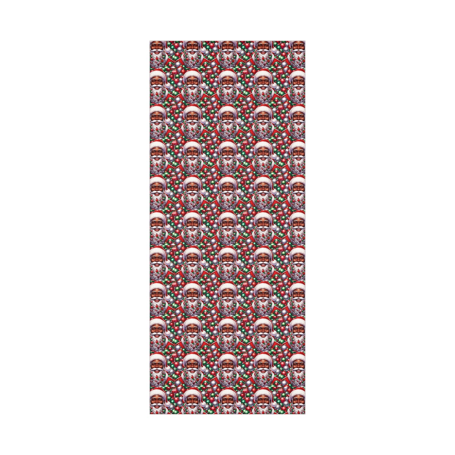 Christmas Cheer Wrapping Papers, Festive African American Santa Gift Wrap, HoliRosy Cheeks, Nose, Xmas Spirit Decor, P