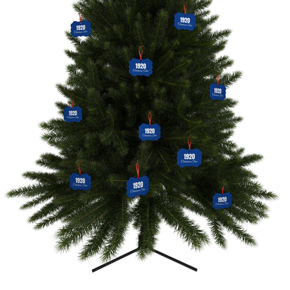 Ornament Set - 1920 Christmas Time Royal Blue & White