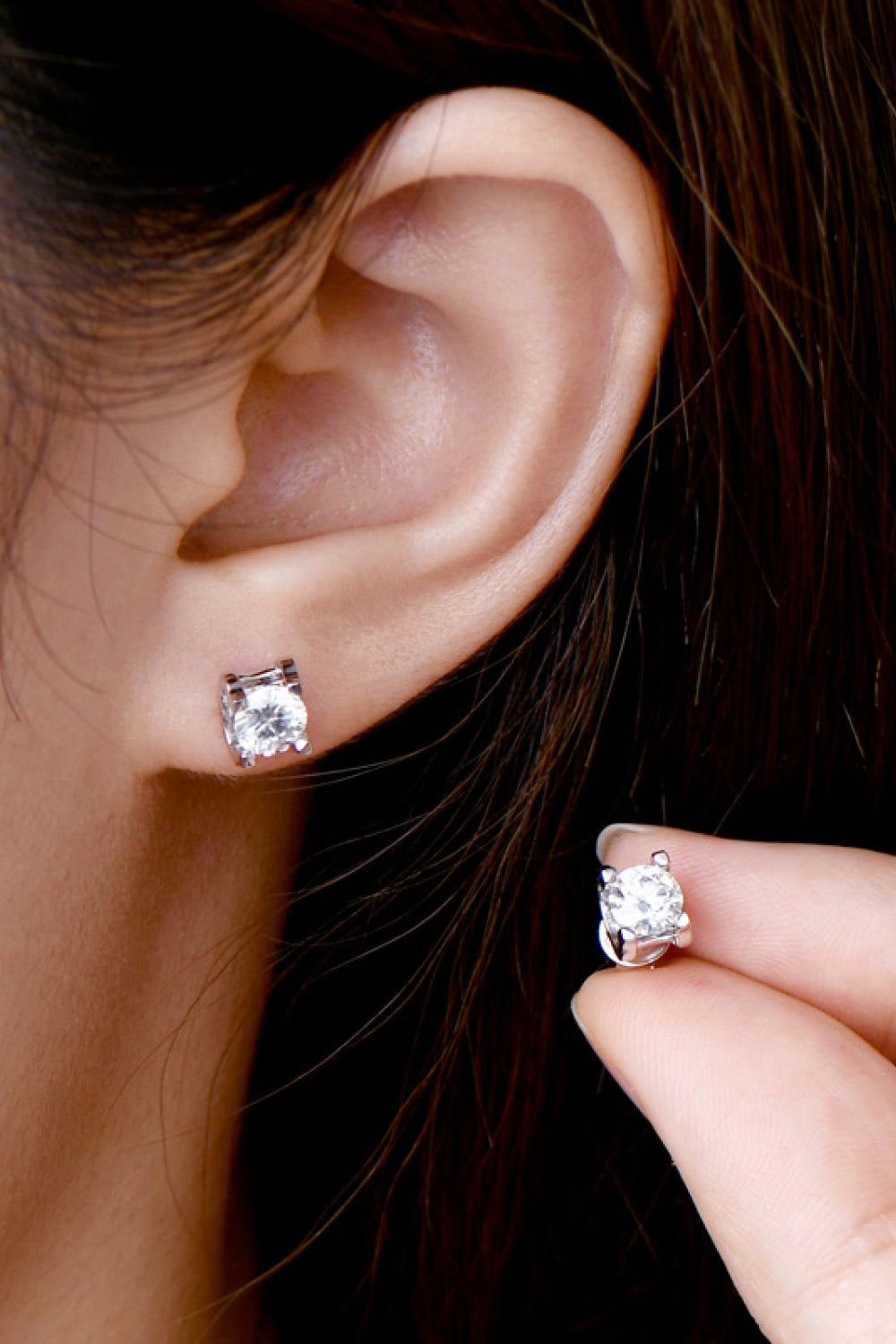 Moissanite 925 Sterling Silver Stud Earrings-VMA Specialties Boutique