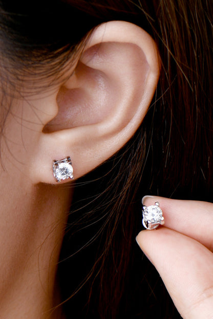 Moissanite 925 Sterling Silver Stud Earrings-VMA Specialties Boutique