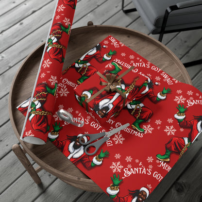 Gift Wrap-African American Inspired Santa Swag