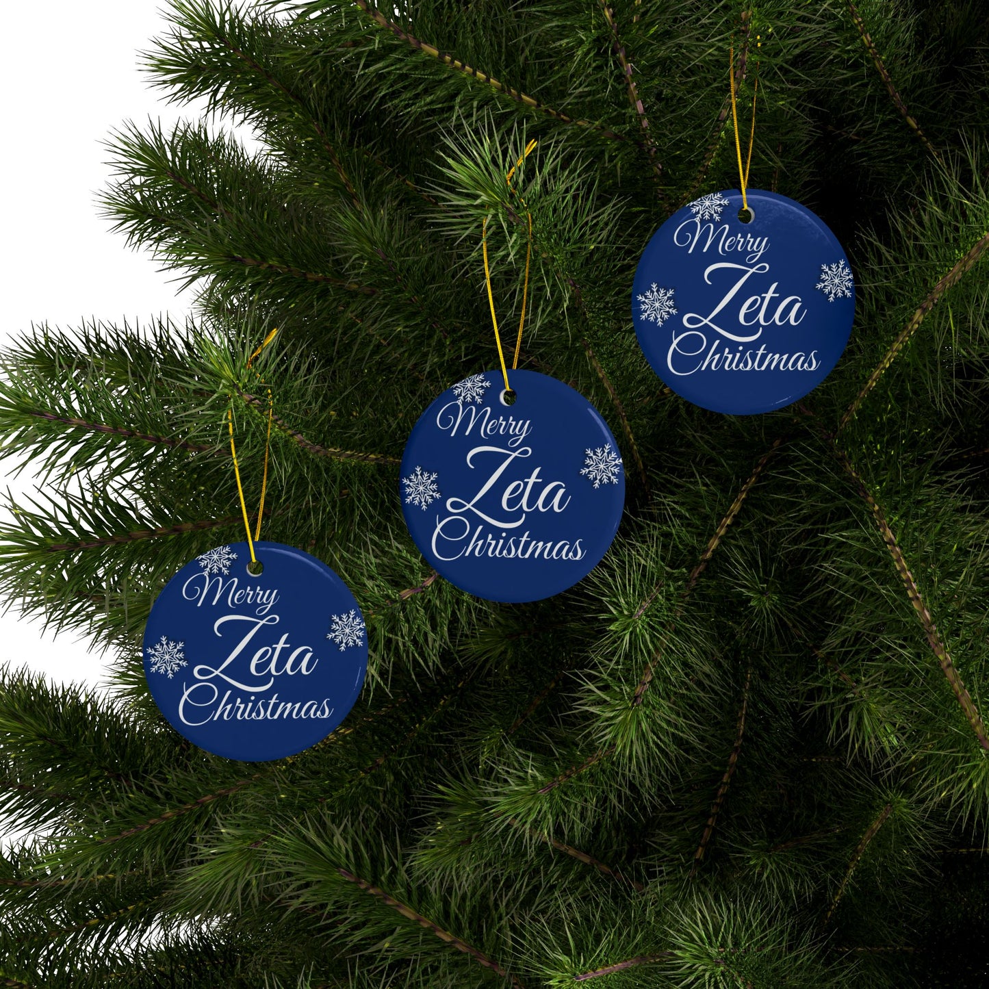 Ceramic Ornaments, Merry Zeta Christmas 2-Side Print, Greek Sorority Life D9, Holiday Decor, Christmas Tree Ornament, Greek