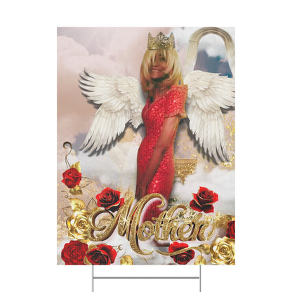 Elegant Angelic Plastic Yard Sign with Roses - Perfect for Celebrations