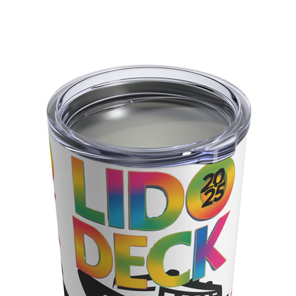 Tumbler 10oz Lido Deck Cruise 2025 Rainbow Nautical Ship's Wheel Design