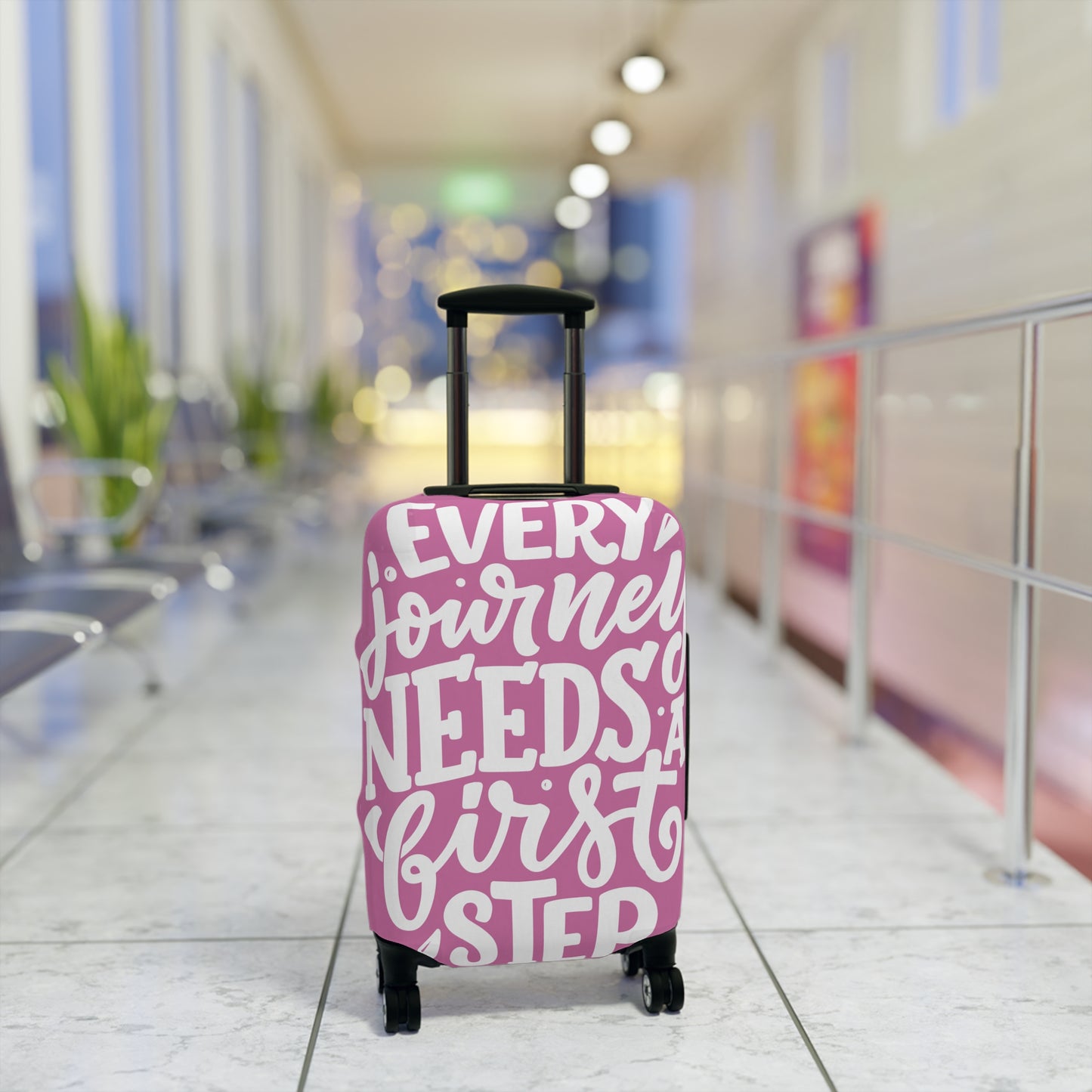Every Journey  Pnk & White Luggage Cover