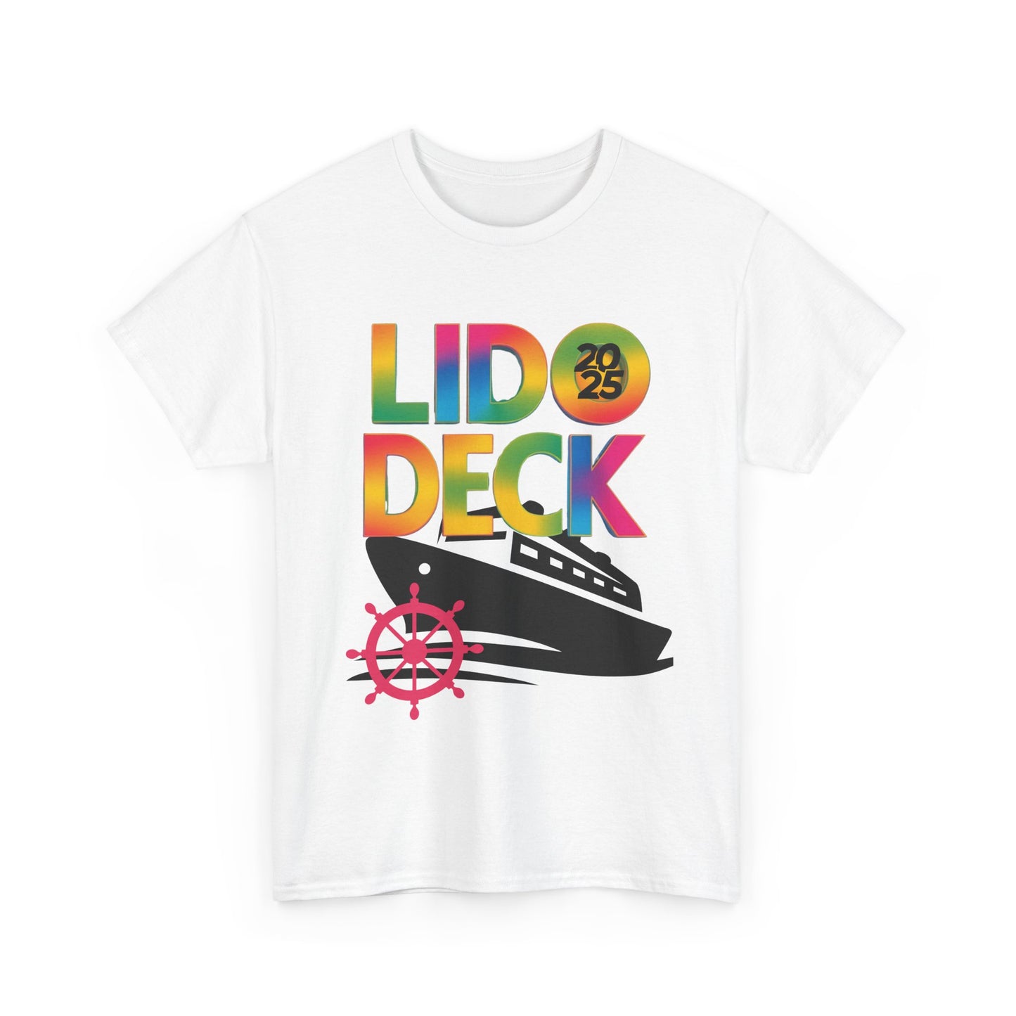 LIDO DECK Unisex Tee - Tropical Rainbow Cruise Theme 2025