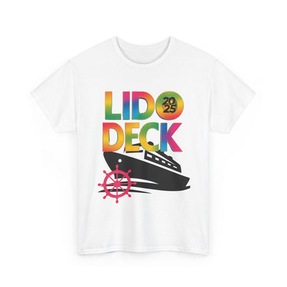 LIDO DECK Unisex Tee - Tropical Rainbow Cruise Theme 2025
