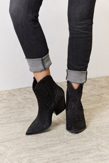 East Lion Corp Rhinestone Ankle Cowboy Boots-VMA Specialties Boutique