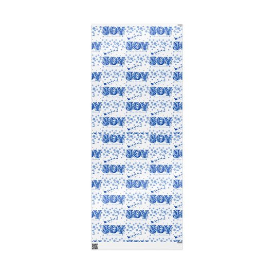 Wrapping Paper, Joy Since 1920 Zeta Inspired Christmas Gift Wrap, Royal Blue and White, Have a Merry Finer Christmas, Holiday