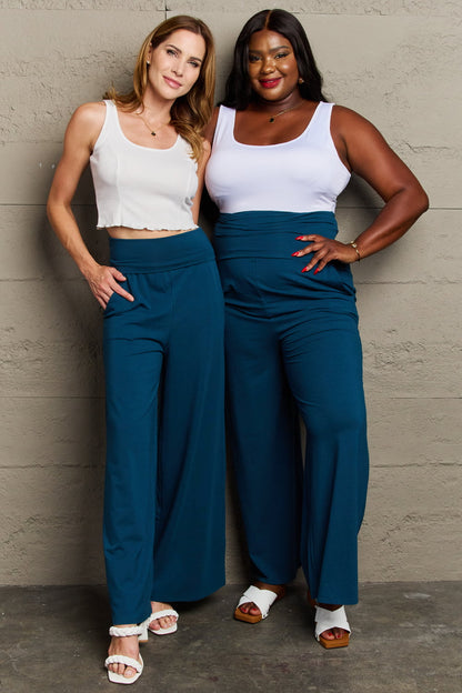 Culture Code My Best Wish Full Size High Waisted Palazzo Pants-VMA Specialties Boutique