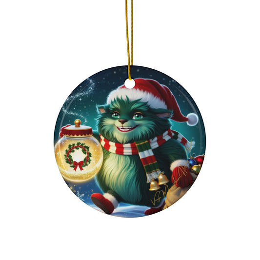 Ceramic Ornaments, Festive Wizzle Claus Holiday Decoration, Christmas Ornaments, Xmas Tree Decor, Winter Gift, Santa Claus,