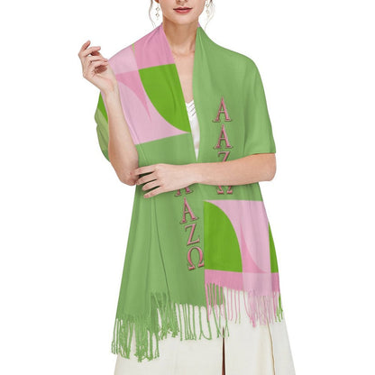 Blush Stripe Tassel Scarf