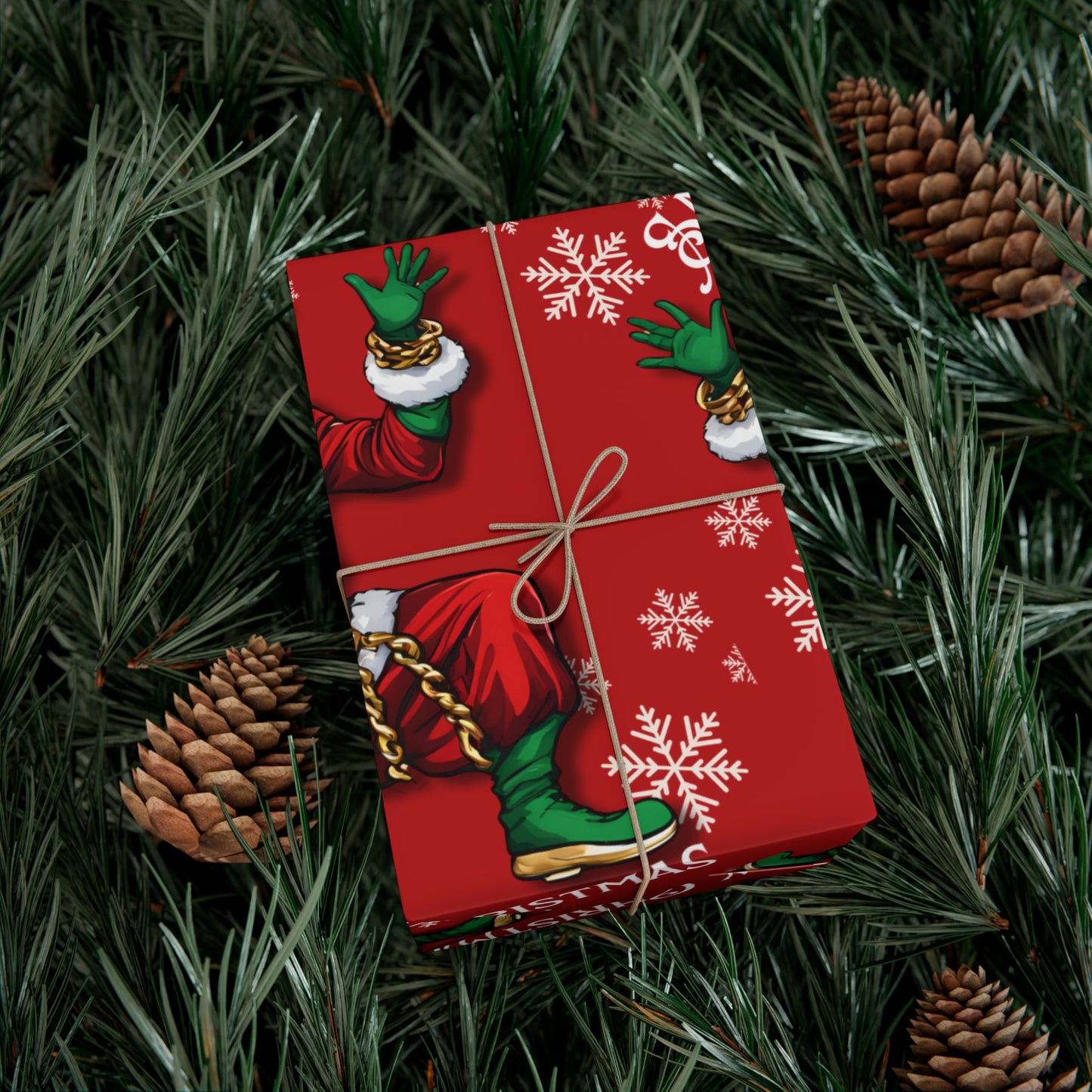Gift Wrap-African American Inspired Santa Swag