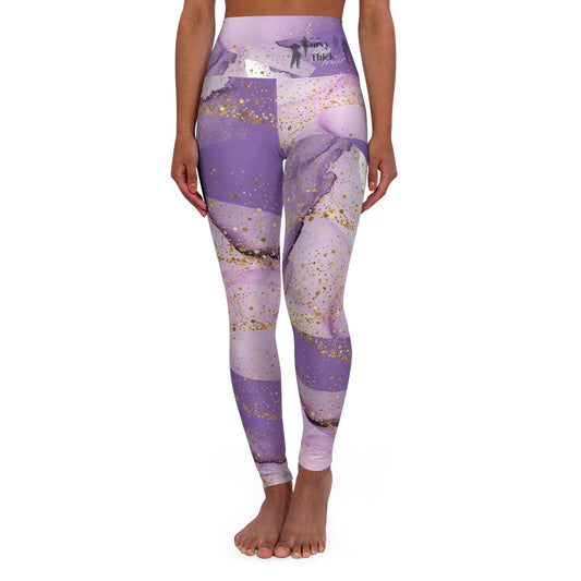 Curvy Hips Purple Haze High Waisted Yoga Leggings-VMA Specialties Boutique
