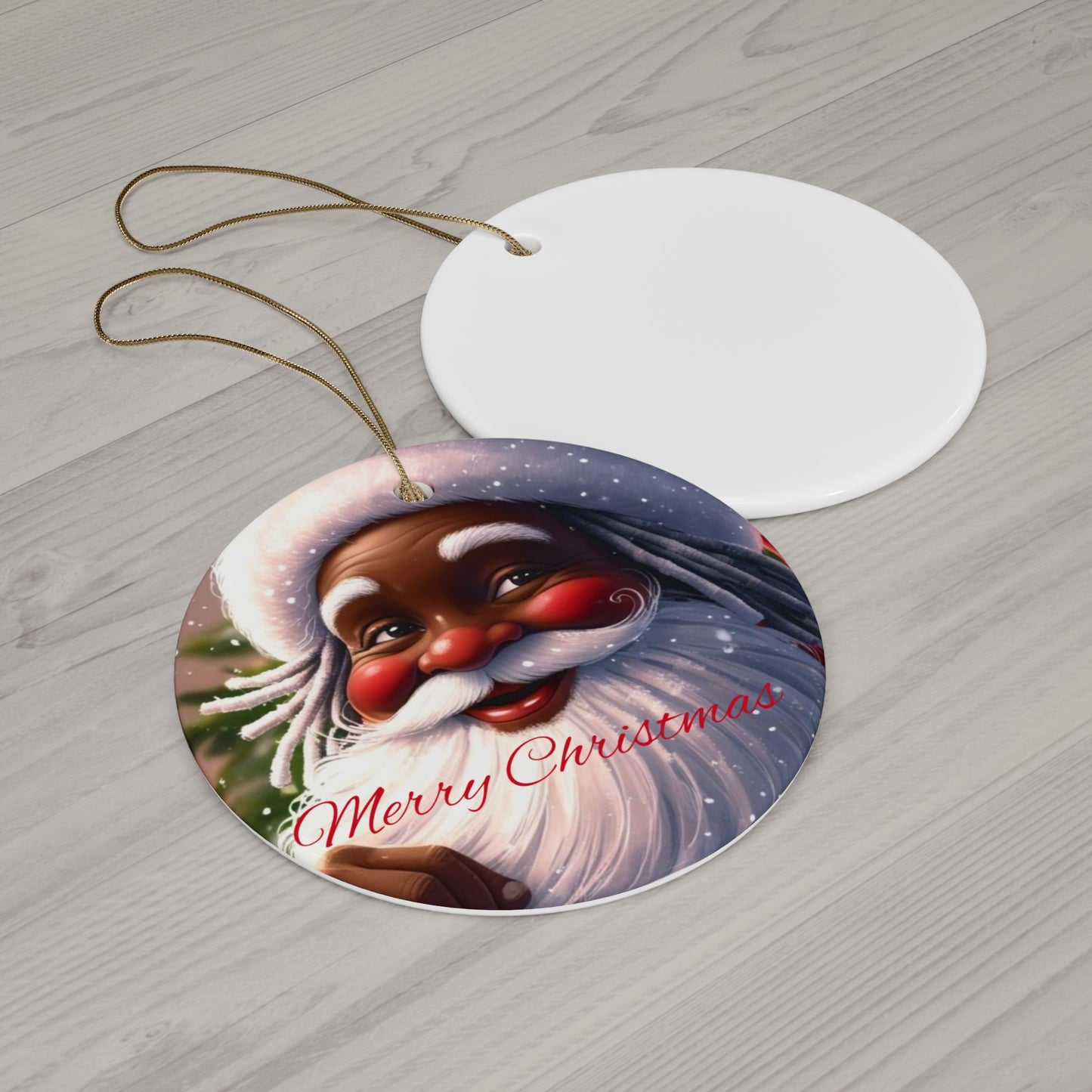 Ceramic Ornament, Christmas Decor, Holiday Bauble, Festive Santa Ornament, Xmas Tree Decoration, Santa Claus Ornament, Stocking Stuffer