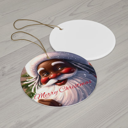 Ceramic Ornament, Christmas Decor, Holiday Bauble, Festive Santa Ornament, Xmas Tree Decoration, Santa Claus Ornament, Stocking Stuffer
