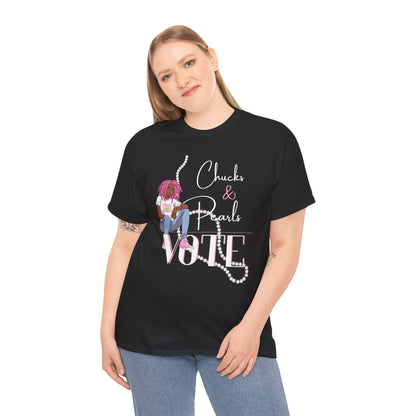 Chucks &  Pearls Pink  Heavy Cotton Tee