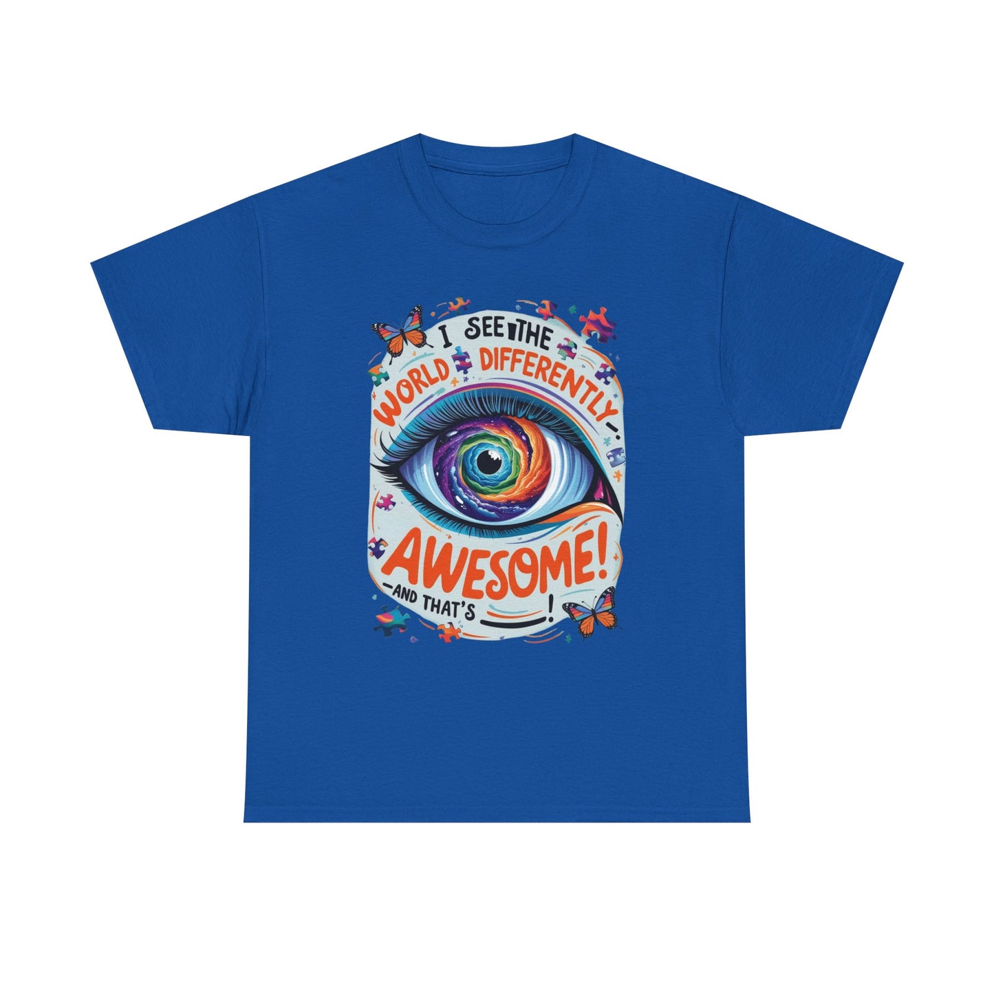Autistic Mind Unisex Tee, Neurodiversity Shirt, Eye Galaxy T-Shirt, Puzzle Pieces, Unique Perspectives Tee, Autism Awareness