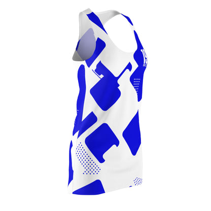 Blue Geometric Racerback Dress – 1920 Graphic