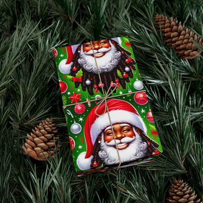 Christmas Cheer African American Wrapping Papers, Holiday Ornaments, Rosy Cheeks, Nose, Xmas Spirit Decor, Party